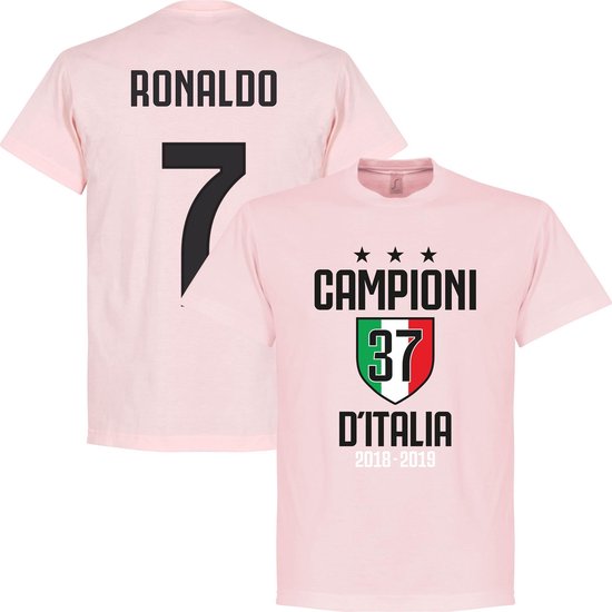 Campioni D'Italia 37 Ronaldo 7 T-Shirt - Roze - S