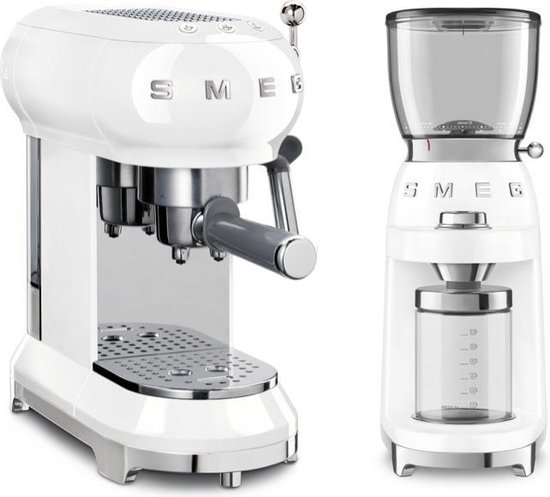 Smeg Koffieapparatuur Duo Wit - Espressomachine + Bonenmaler | bol.com