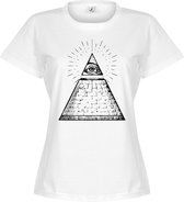 All Seeing Eye Dames T-Shirt - Wit - L