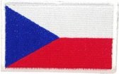 Geborduurde patch embleem vlag Tsjechië met klittenband