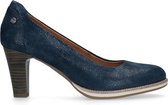 No Stress - Dames - Donkerblauwe suède pumps met print - Maat 39
