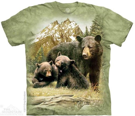 The Mountain KIDS T-shirt Black Bear Family T-shirt unisexe M.