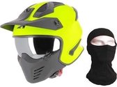 ASTONE Elektron integraal neon motorhelm + capuchon - Mat geel