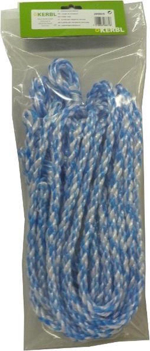 Koetouwen nylon blauw/wit 200cm - 12mm (5 stuks)