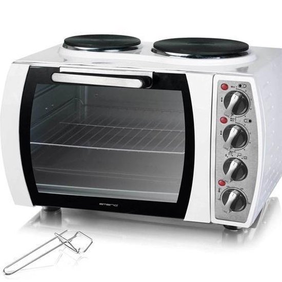 overzien Behandeling Goed opgeleid Elektrisch Oven 2930W + kookplaat - 28 liter WIT MO-114979.1 Emerio |  bol.com