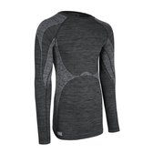 Thermo shirt zwarte melange lange mouw voor heren - Wintersport kleding aÃ¢â€šÂ¬Ã¢â‚¬Å“ Thermokleding XXL (56)