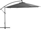 Zweefparasol met LED-verlichting metalen paal 350 cm antraciet