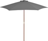 Tuinparasol met houten paal 270 cm antraciet