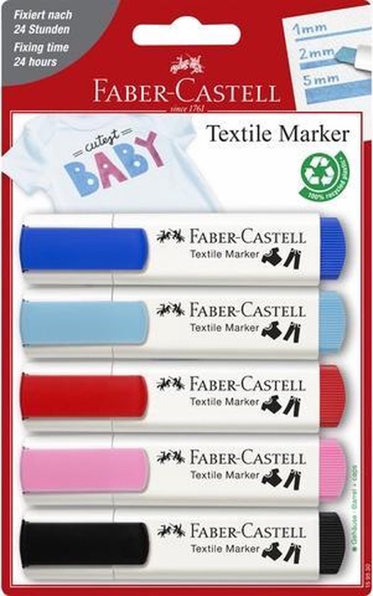 Foto: Faber castell textielmarker baby set 5 stuks fc 159530