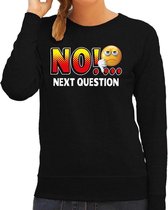 Funny emoticon sweater No next question zwart dames S