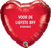 STAYSAFE Hart Rood "Voor de liefste BFF" GEVULD MET HELIUM