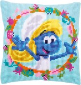 De Smurfen Smurfin Kruissteekkussen pakket