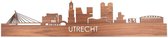 Skyline Utrecht Notenhout - 120 cm - Woondecoratie design - Wanddecoratie met LED verlichting