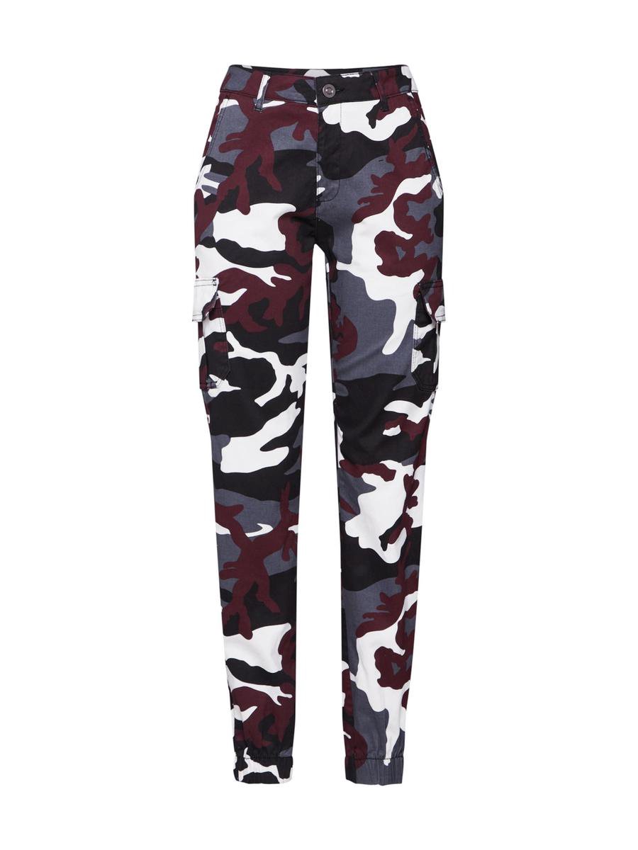 Urban Classics High Waist Camo Cargobroek Taille 26 inch Rood