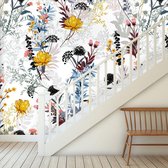 Behang Floral mix sunny blue 280 x 280 cm (b x h)