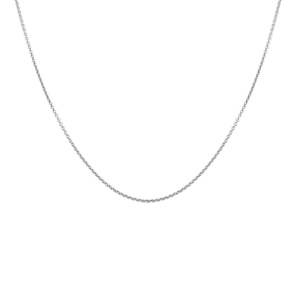 Lucardi Dames Ketting schakel - 925 Zilver - Ketting - Cadeau - 42 cm - Zilverkleurig