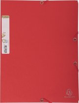 25x FOREVER® Elastomap 3 kleppen uit gerecycleerd karton 380g/m2 - A4, Rood