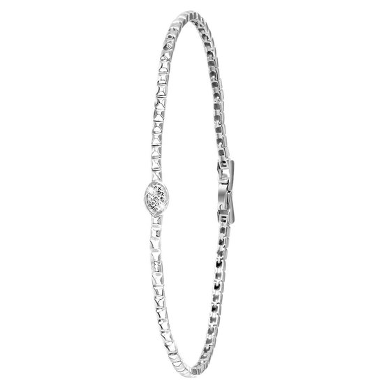 Diamond Luxury - 14 Karaat witgouden armband met diamant 0,06ct | bol.com