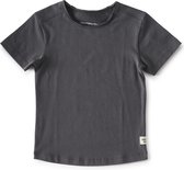Little Label - t-shirt korte mouw jongens - anthracite - maat: 98/104 - bio-katoen