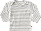 Little Label - baby shirt lange mouw - anthracite stripe - maat: 56 - bio-katoen