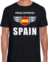 Proud supporter Spain / Spanje t-shirt zwart voor heren S