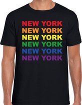 Regenboog New York gay pride zwart t-shirt voor heren M