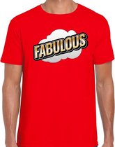 Fabulous fun tekst t-shirt voor heren rood in 3D effect L