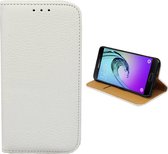 Bookcase PU Lederlook voor Samsung A9 2016 Wit