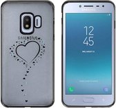 Backcover Clear Bumperlook voor Samsung J2 Pro 2018 Hart Zwart