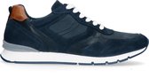 No Stress - Heren - Blauwe sneakers met bruine details - Maat 40