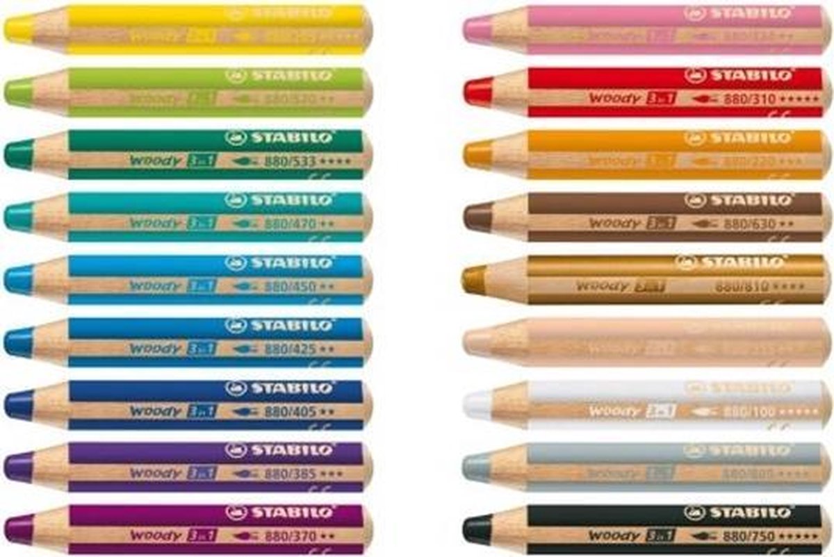 Crayon Woody Stabilo bicolore - Corinne vend des trucs