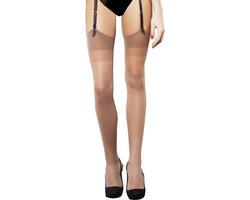 Fiore jarretel kousen Justine-natural-XXL kleur: natural maat: dijomvang 71-77cm
