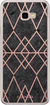Samsung J4 Plus hoesje siliconen - Abstract rose gold | Samsung Galaxy J4 Plus case | zwart | TPU backcover transparant