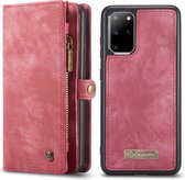 Caseme - vintage 2 in 1 portemonnee hoes - Samsung Galaxy S20 Plus - Rood