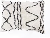 Ethno Berber kussen - 60 x 80 cm - natuurlijk beige en zwart