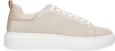 Manfield - Dames - Taupe suède sneakers met leren detail - Maat 39