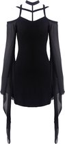 Dark In Love Lange jurk -L/XL- Chiffon Batwing Vampire Zwart