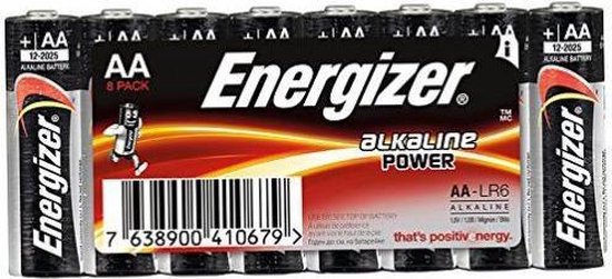 Energizer Alkaline Power, Batterie à usage unique, AA, Alcaline, 1,5 V, 8 pièce(s), Noir, Rouge, Argent