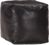 Poef 40x40x40 cm echt geitenleer zwart