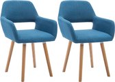 Eetkamerstoelen 2 st stof blauw