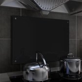 Spatscherm keuken 70x50 cm gehard glas zwart