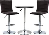 3-delige Barset kunstleer zwart