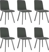 Eetkamerstoelen 6 st fluweel grijs