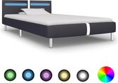 Bedframe met LED kunstleer zwart 90x200 cm