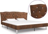 Bedframe kunstsuéde bruin 180x200 cm