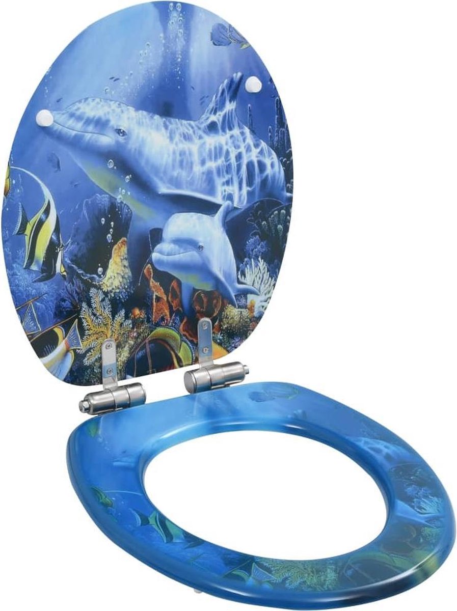 zuiden afschaffen vervagen Toiletbril met soft-close deksel MDF dolfijnen print | bol.com
