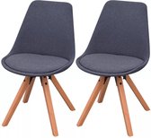 Eetkamerstoelen 2 st stof donkergrijs