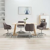 Eetkamerstoelen draaibaar 4 st stof taupe