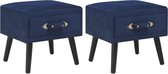 Nachtkastjes 2 st 40x35x40 cm fluweel blauw