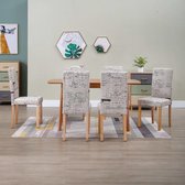 Eetkamerstoelen 6 st stof créme